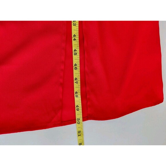 La Ligne Size XS Red Midi/Maxi Dress w/Puff Long Sleeve Smocking and Front Split - Picture 10 of 10